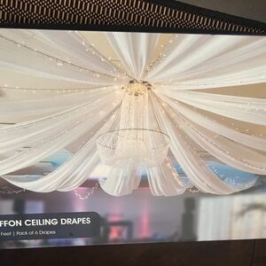 Elegant White Chiffon Ceiling Drapes
